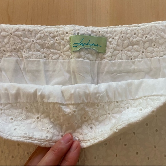 LARKSPUR Size 20 W Cotton blend white embroidered mini skirt. Vintage. - Picture 7 of 14